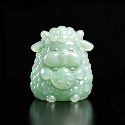 stl新款暴富小羊羔圆雕图电脑精雕图模型文件3d三维雕刻图DW337