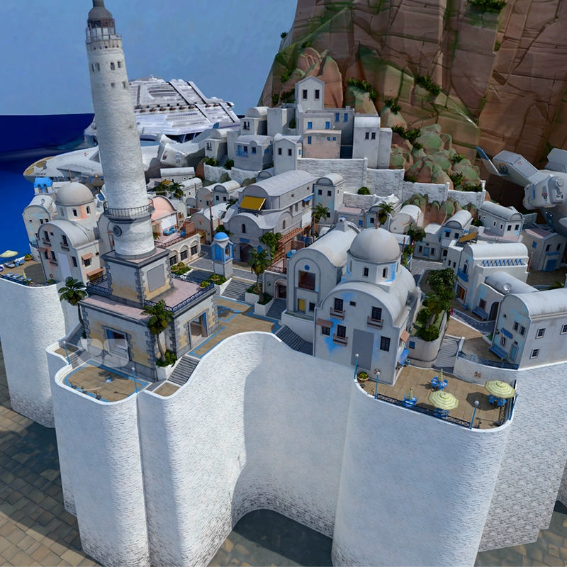 blender房子海边城市异域国外建筑复古城堡宫殿地中海模型2425