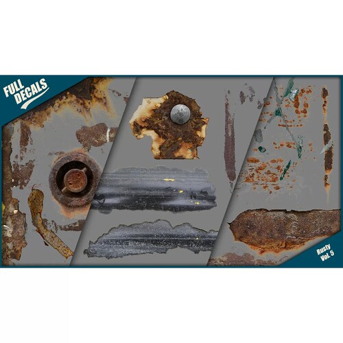 UE5金属板材铁锈污渍材质贴花Metal rust decals Vol. 5