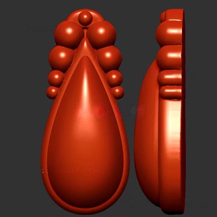 水滴三维立体图圆雕图stl文件雕刻机3d模型2587