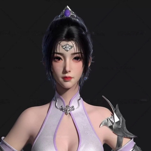 maya影视级仙侠美女古装美型美女动漫身体带绑定控制器xgen毛发