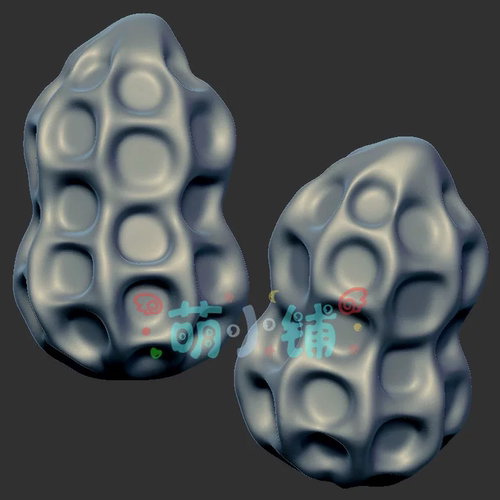 坑面花生三维立体图3d打印stl文件圆雕图雕刻机3d模型2481