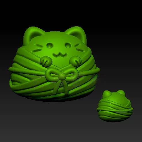 小猫粽子三维立体 圆雕图STL图卡通配饰 雕刻图3D打印模型图C748