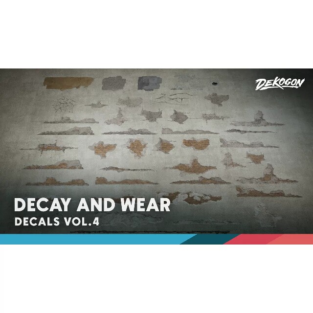 UE5.3-5.6墙壁破损贴花材质Decals VOL.4 - Decay