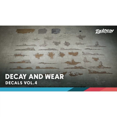 UE5.3-5.6墙壁破损贴花材质Decals VOL.4 - Decay
