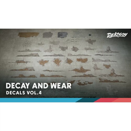 UE5.3-5.6墙壁破损贴花材质Decals VOL.4 - Decay