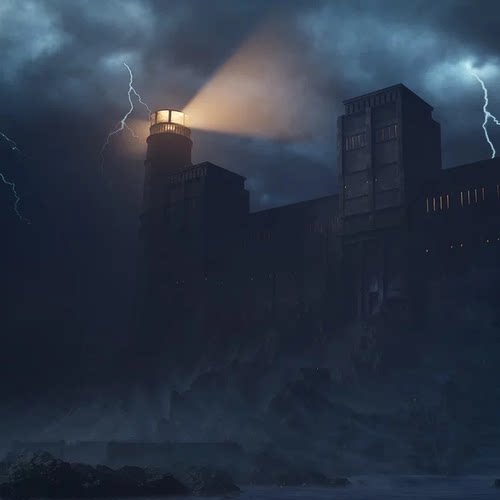 UE5黑夜恐怖荒岛悬崖监狱Haunted Prison Environment Exterior