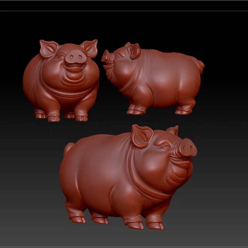 68大肥猪stl雕刻图圆雕图模型文件三维立体精雕图3d
