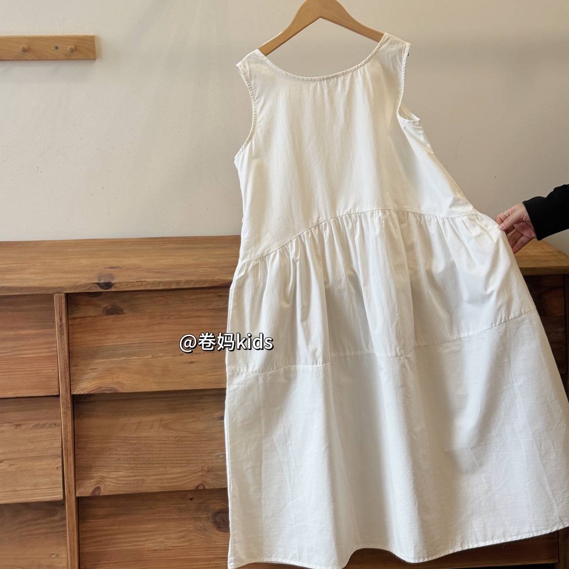 卷妈童品25夏季女童极简风韩版背心裙中学生休闲无袖棉布连衣裙潮