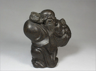 燕陶坊宜兴紫砂雕塑古铜泥茶宠茶玩茶道茶盘上的摆件 望子成龙