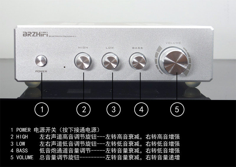 双核心TPA3255 HIFI发烧大功率2.1声道蓝牙 1200W低音炮放 功放机
