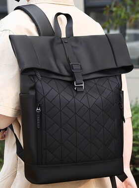 休闲潮流背包男士双肩包防水电脑包通勤旅行包大容量时尚学生书包