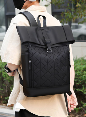 新款男士双肩包大容量通勤电脑包休闲潮流旅行出差背包大学生书包