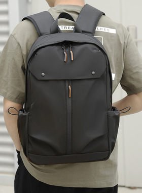 男士双肩包简约背包商务USB电脑包学生书包休闲运动大容量旅行包