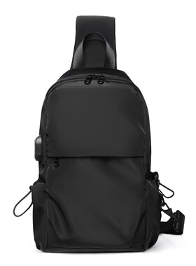 男士胸包简约单肩斜挎包潮牌斜背包户外运动骑行小包轻便邮差包