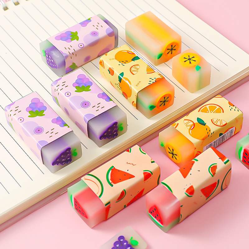 小学生考试铅笔擦儿童文具用品绘画素描卡通创意水果橡皮擦
