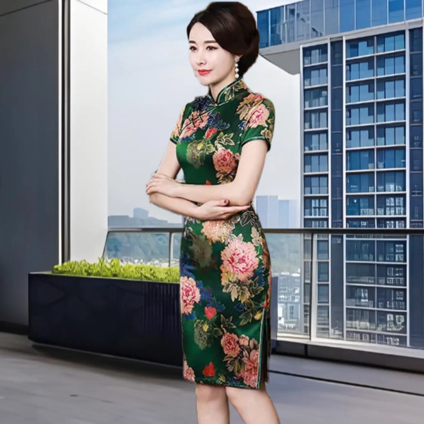 小个显丝麻旗袍修身显瘦日常苏州