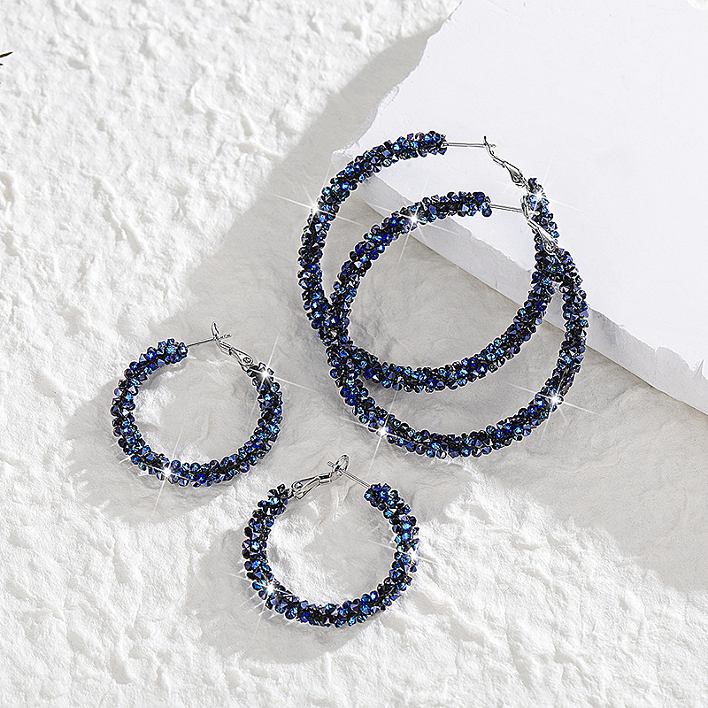 韩国新款夸张圆圈耳环女配饰超闪