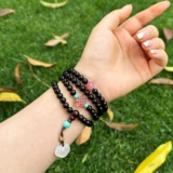 Четки из круглых бусин из розового дерева, браслет из старинного материала, 6mm, Индия