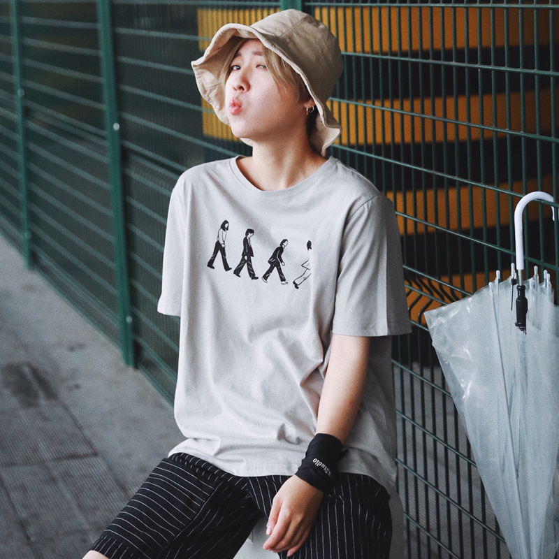 STILL YOUÔ´´×ÔÖÆ¼òÔ¼ËØÃèÓ¡»¨Å®TÐôt-shirt¶ÌÐä°×ɫŮÐôÉÀÏÄ×°