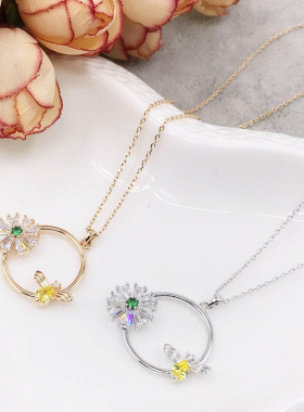 韩版镶水钻小众设计轻奢锁骨链