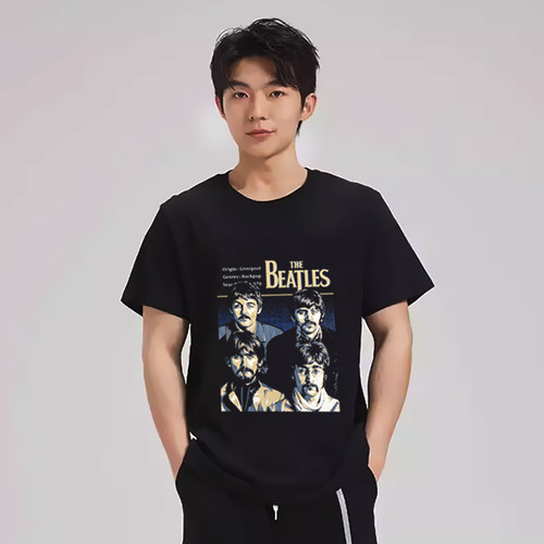 The Beatles 披头士甲壳虫乐队约翰列侬摇滚纯棉短袖周边音乐T恤