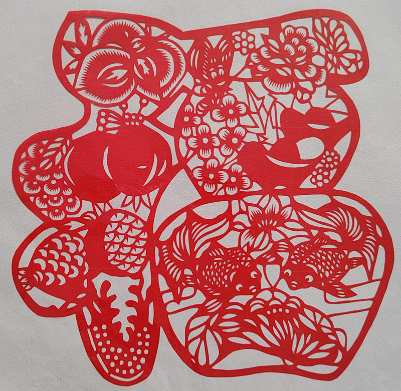 亏本处理成品手工剪纸民俗喜庆多款小号福字鱼类剪纸新年装饰窗花