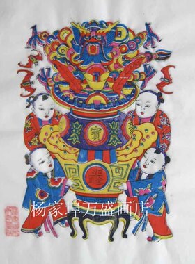 乾隆（钱龙）进门杨家埠木版年画