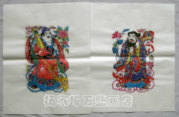 潍坊清末八仙过海一套木版年画