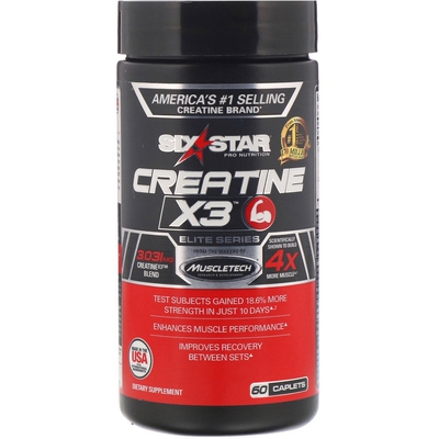 美国原装MUSCLETECH麦斯泰克sixstar X3肌酸复合60片剂creatine
