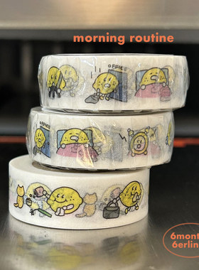 胶带分装 韩国6months 柠檬头女孩手帐素材胶带