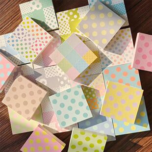 便签分装BOBOGD2四九宫格印章搭配便签本韩系波点可书写DIY拼色