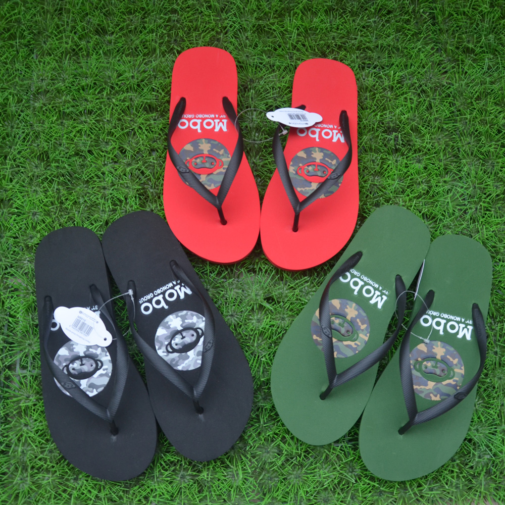 monobo简约风迷彩防滑底人字拖