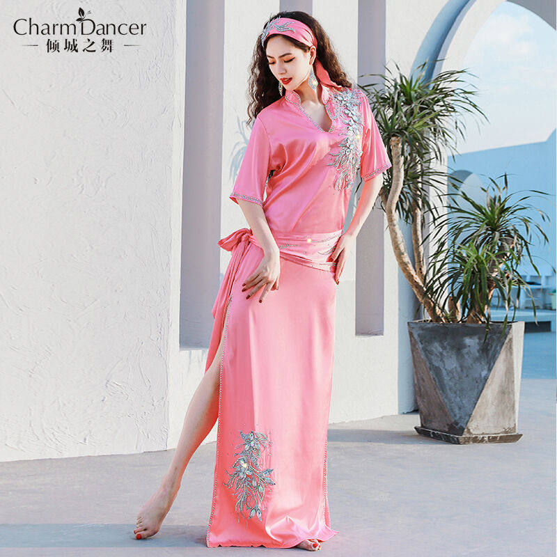 倾城之舞新款肚皮舞baladi表演服缎面袍子东方舞比赛演出团体服装