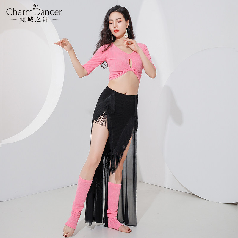 倾城之舞肚皮舞服装2023新款夏练功服套装 拖尾流苏清爽练习班服