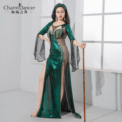 倾城之舞肚皮舞演出服设计感镂空渔网saidi民俗袍子东方舞表演服