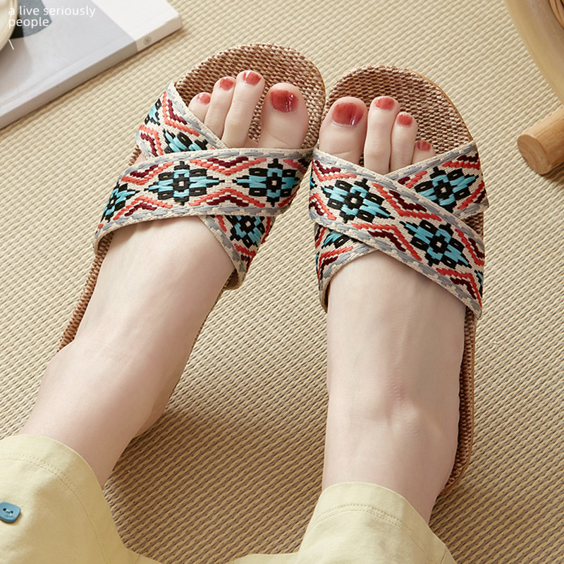 四季亚麻拖鞋家用2025防臭防滑室内棉麻凉拖鞋女外穿居家静音凉拖