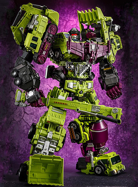 金宝绿色大力神放大版GT挖地 变形玩具工程车金刚5 六合体ABC套