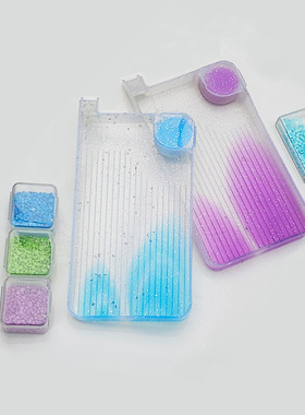 79PCS新款双色钻石画工具胶泥收纳格渐变色点钻盘 硅胶点钻泥套装