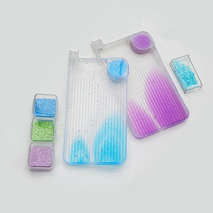 硅胶点钻泥套装 79PCS新款 双色钻石画工具胶泥收纳格渐变色点钻盘