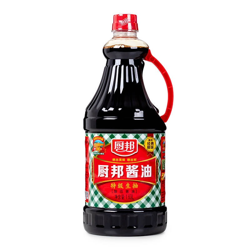 厨邦特级酱油鲜味生抽1.63l黄豆酿造美味鲜蘸饺子海鲜凉拌汁包邮