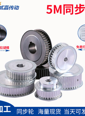 同步带轮 5M10/14/15/16/18/20/24/25/28/30-100齿钢铝皮带轮