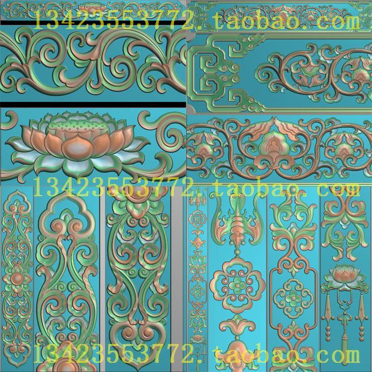 A精雕图扫描图欧式竖横洋花吊花构件护木门罗马柱头贴花建材花