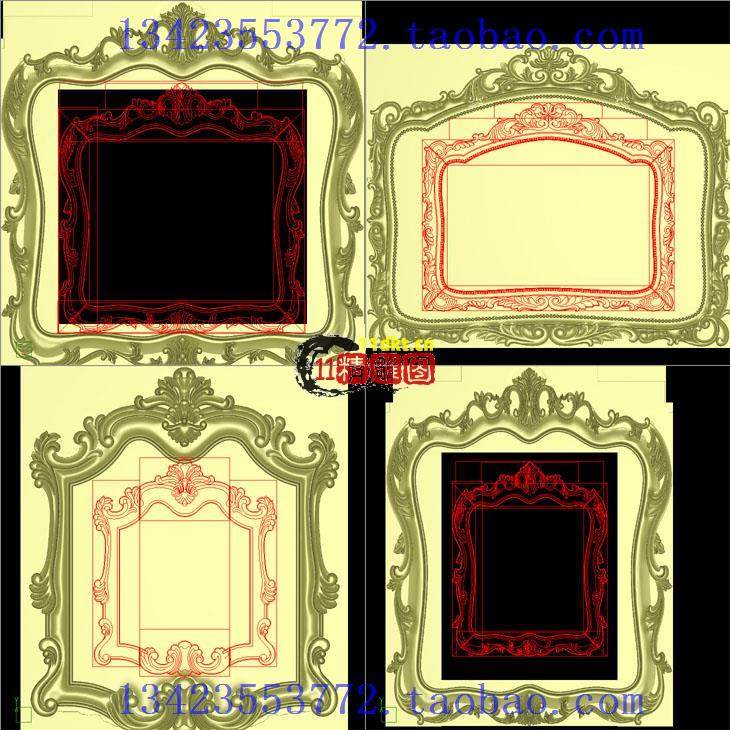 Y5梳妆镜梳妆台桌子边框镜框浮雕精雕图jdp灰度图bmp雕刻图卫浴图