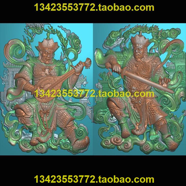 A精雕图浮雕灰度图扫描图深雕古建图门神53-66