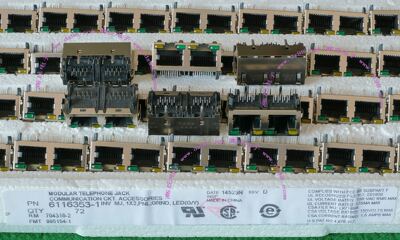 TE AMP 泰科 安普 6116353-1 带LED 网络接口插座 双口 RJ45 议价