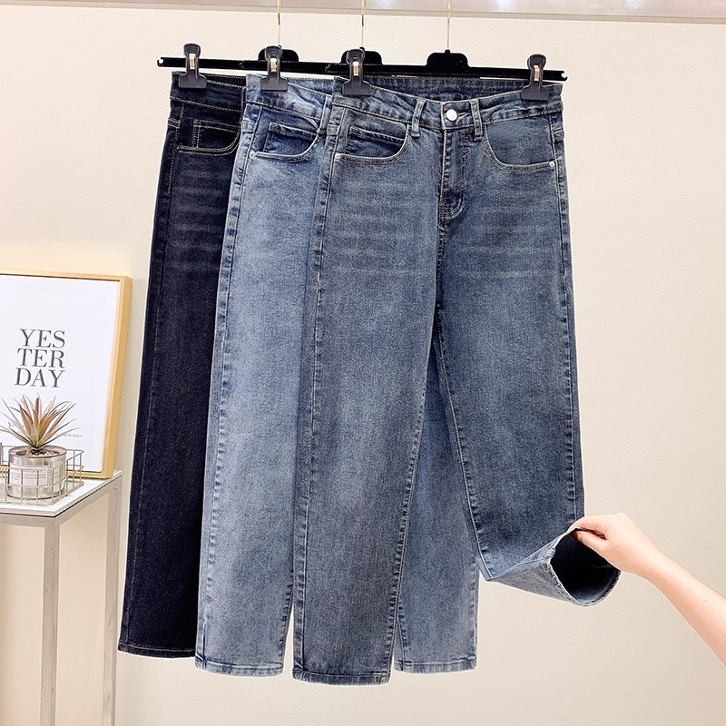 九分牛仔裤男直筒韩版潮流休闲裤