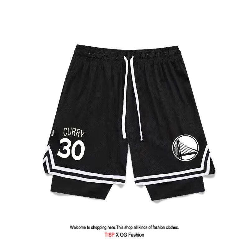 美式刺绣篮球短裤宽松五分裤男女中裤欧文科比库里运动跑步裤速干