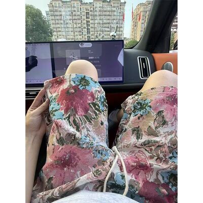 潮牌中国风菊花扎染短裤男夏季夏威夷沙滩大裤衩vine五分裤潮嘻哈