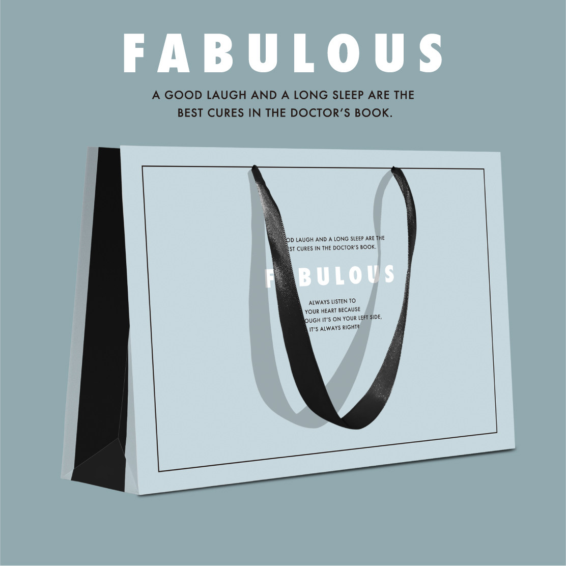 纯色时尚购物袋服装店袋子定制浅蓝色精美印刷礼品袋手提袋纸袋